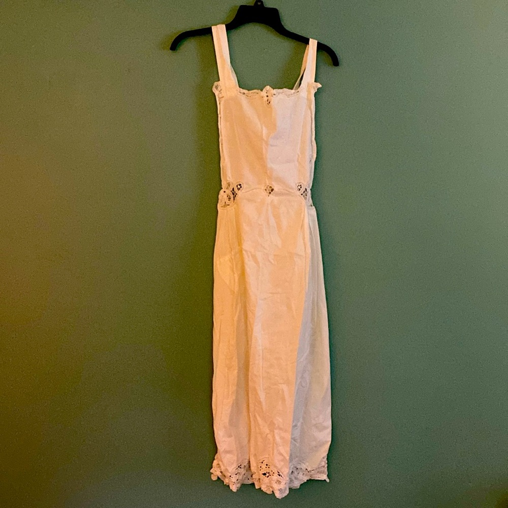 Vintage White Long Apron